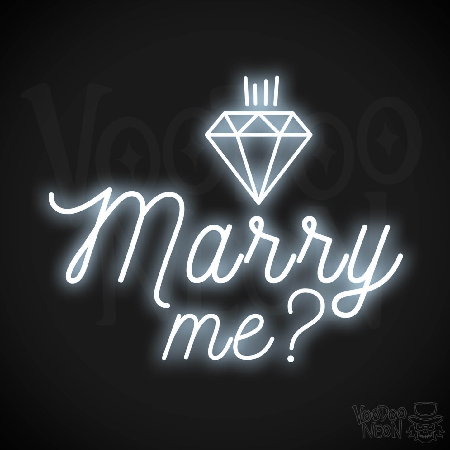 Marry Me Neon Sign - Neon Marry Me Sign - Marry Me Neon Wall Art - Color Cool White
