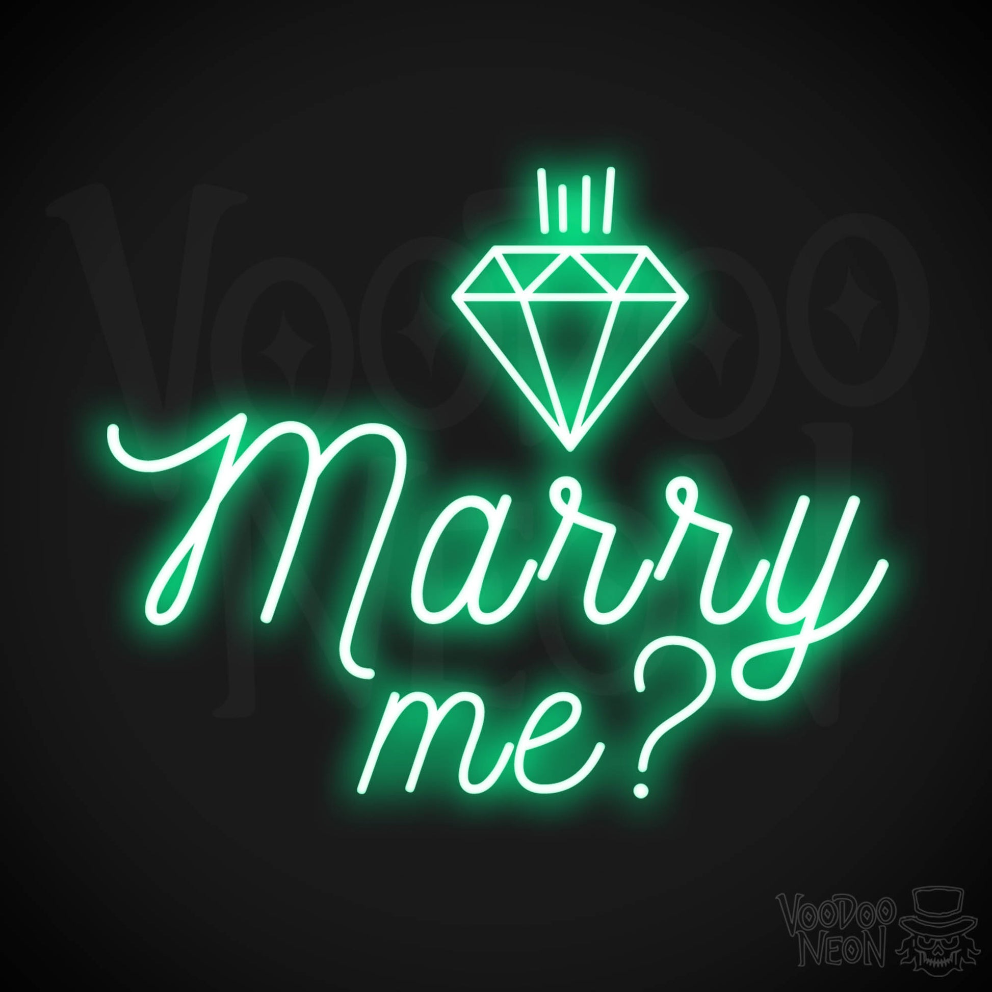 Marry Me Neon Sign - Neon Marry Me Sign - Marry Me Neon Wall Art - Color Green