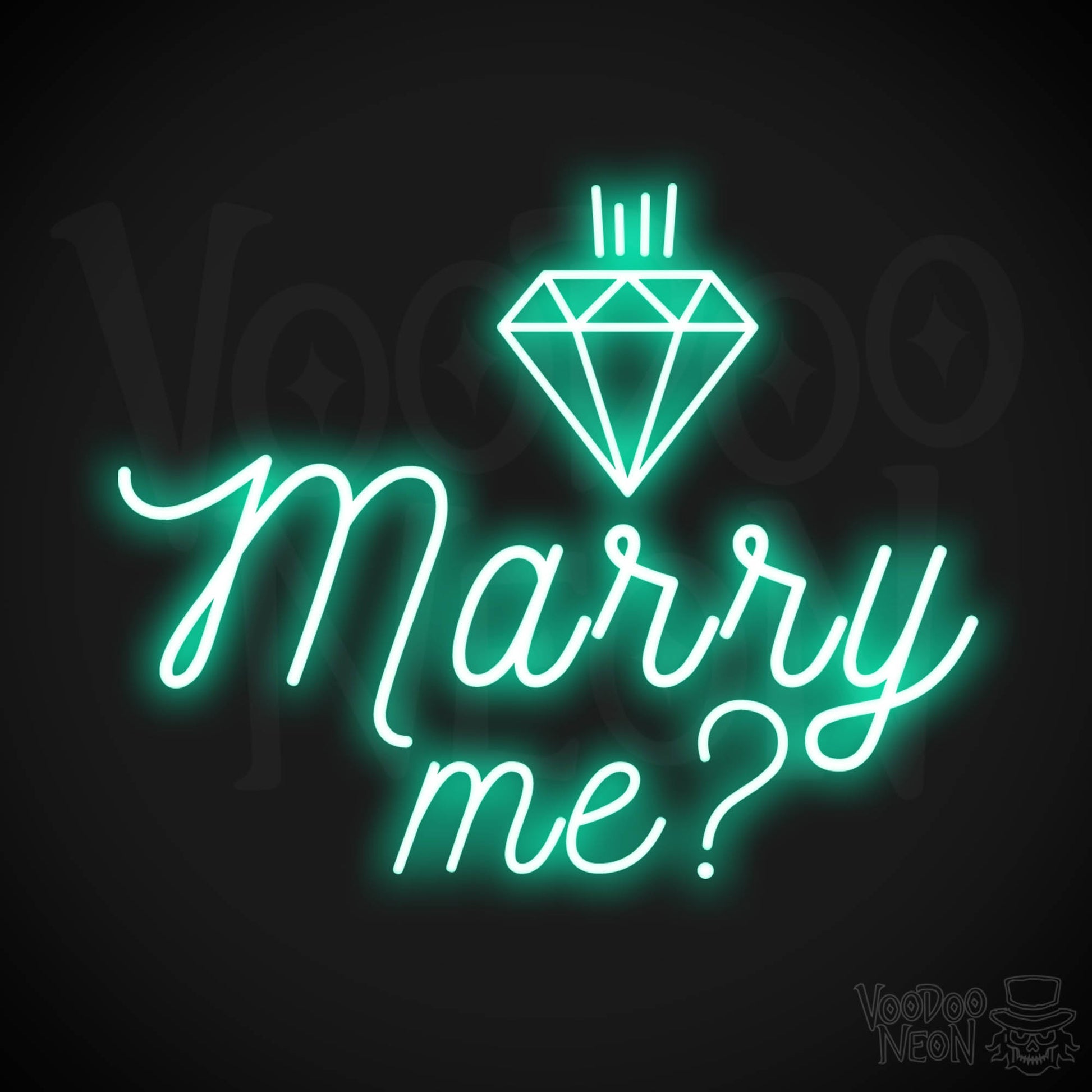 Marry Me Neon Sign - Neon Marry Me Sign - Marry Me Neon Wall Art - Color Light Green