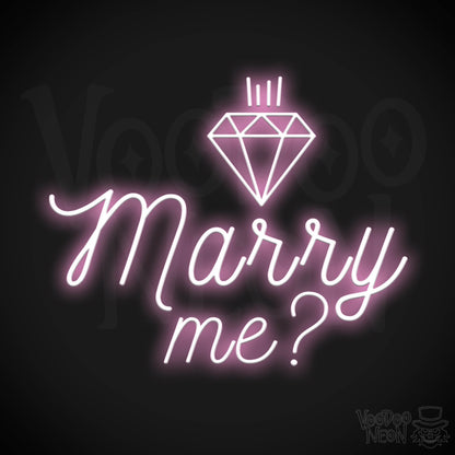 Marry Me Neon Sign - Neon Marry Me Sign - Marry Me Neon Wall Art - Color Light Pink