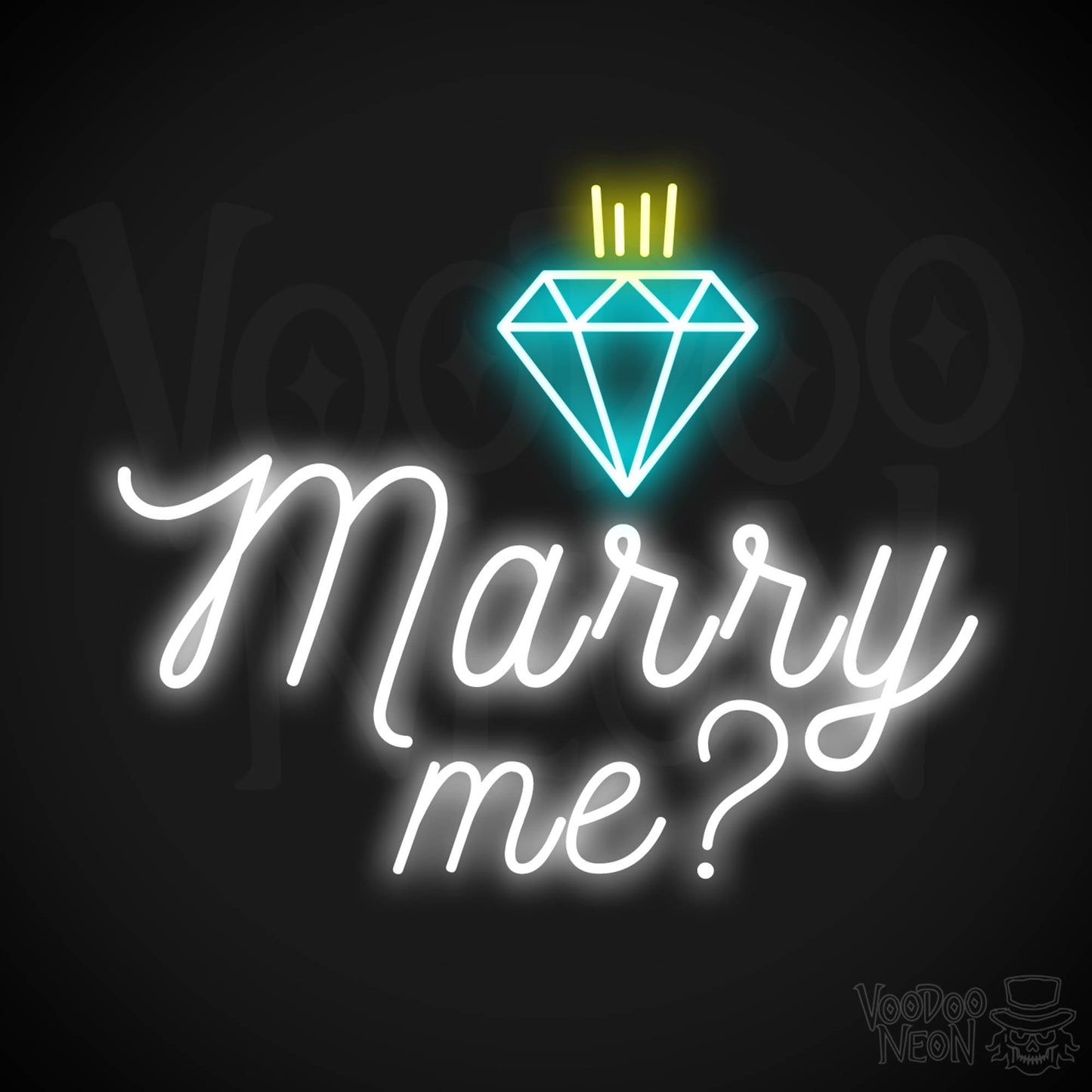Marry Me Neon Sign - Neon Marry Me Sign - Marry Me Neon Wall Art - Color Multi-Color