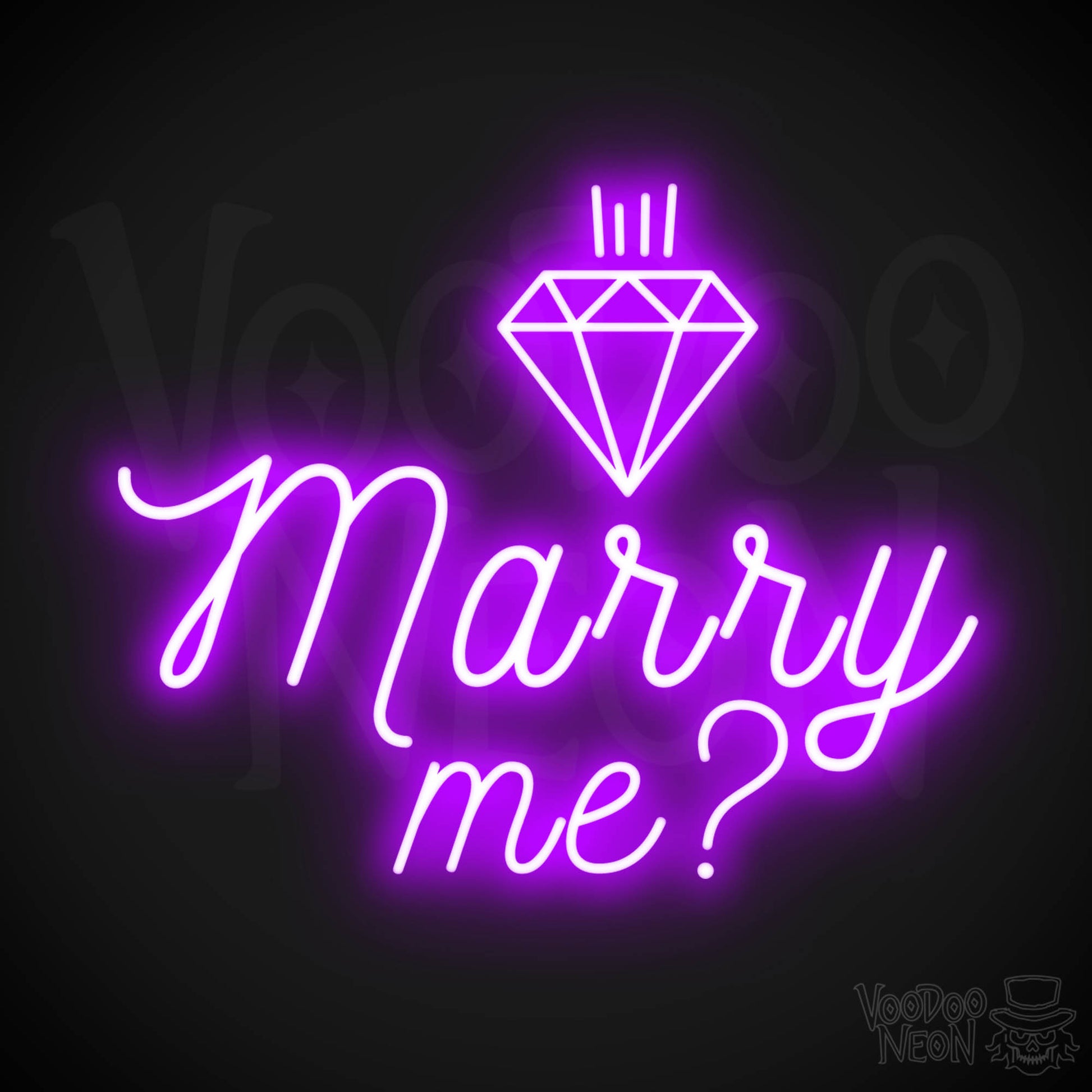 Marry Me Neon Sign - Neon Marry Me Sign - Marry Me Neon Wall Art - Color Purple