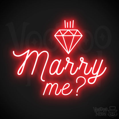 Marry Me Neon Sign - Neon Marry Me Sign - Marry Me Neon Wall Art - Color Red
