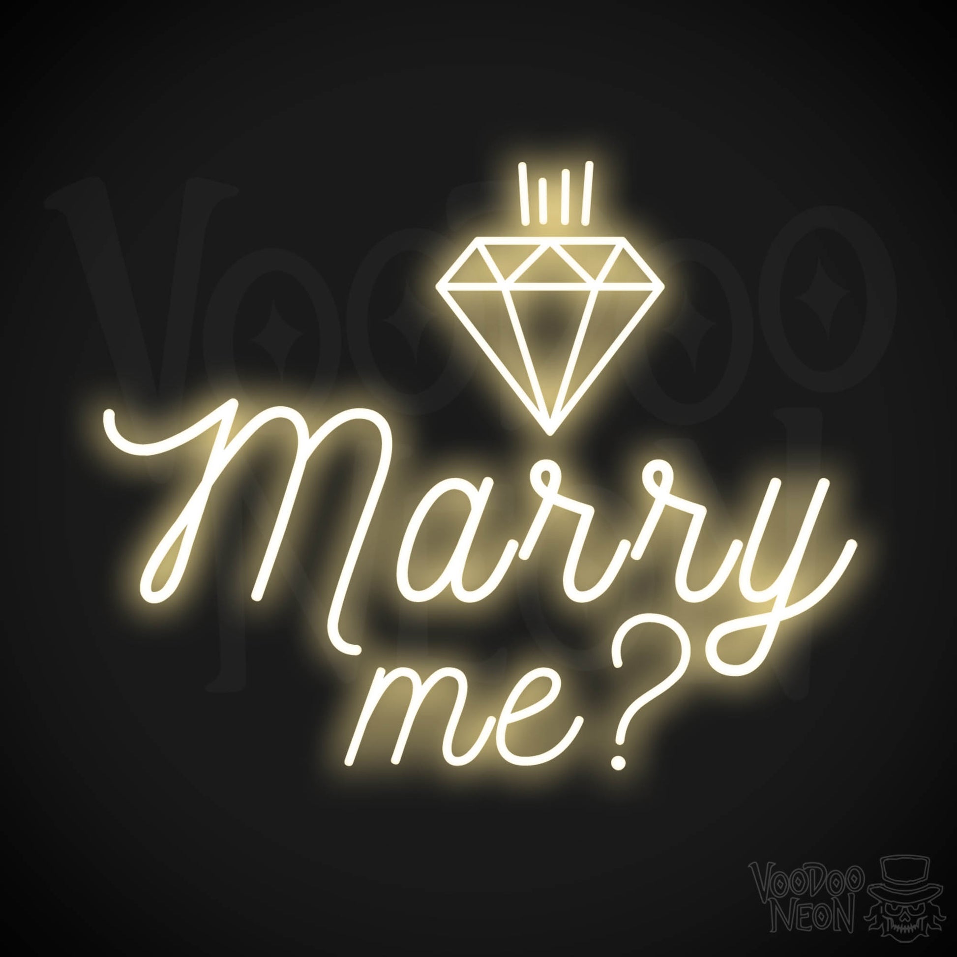 Marry Me Neon Sign - Neon Marry Me Sign - Marry Me Neon Wall Art - Color Warm White