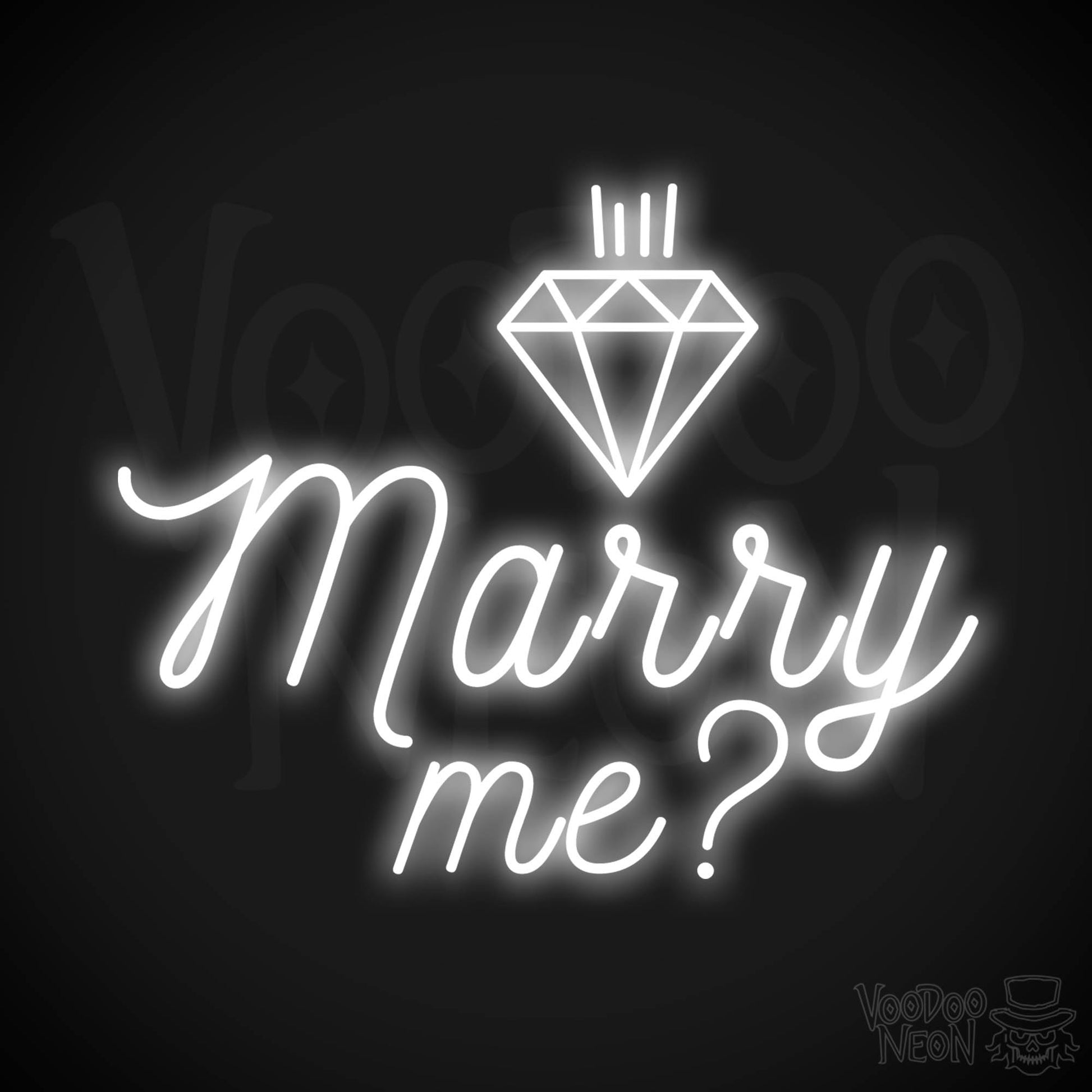 Marry Me Neon Sign - Neon Marry Me Sign - Marry Me Neon Wall Art - Color White