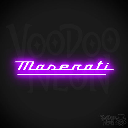 Maserati Neon Sign - Maserati Sign - Maserati Decor - Wall Art - Color Purple