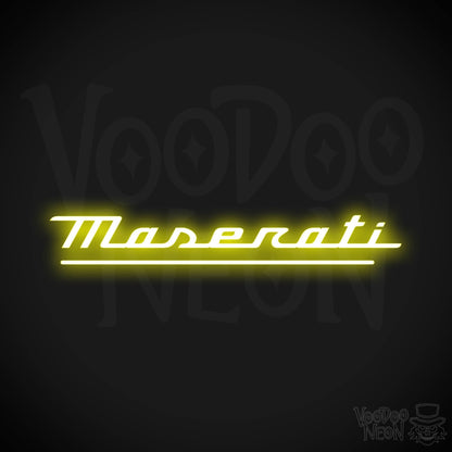 Maserati Neon Sign - Maserati Sign - Maserati Decor - Wall Art - Color Yellow