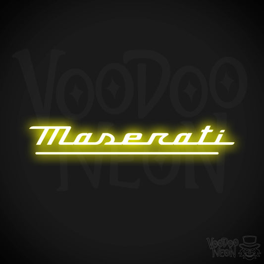 Maserati Neon Sign - Maserati Sign - Maserati Decor - Wall Art - Color Yellow