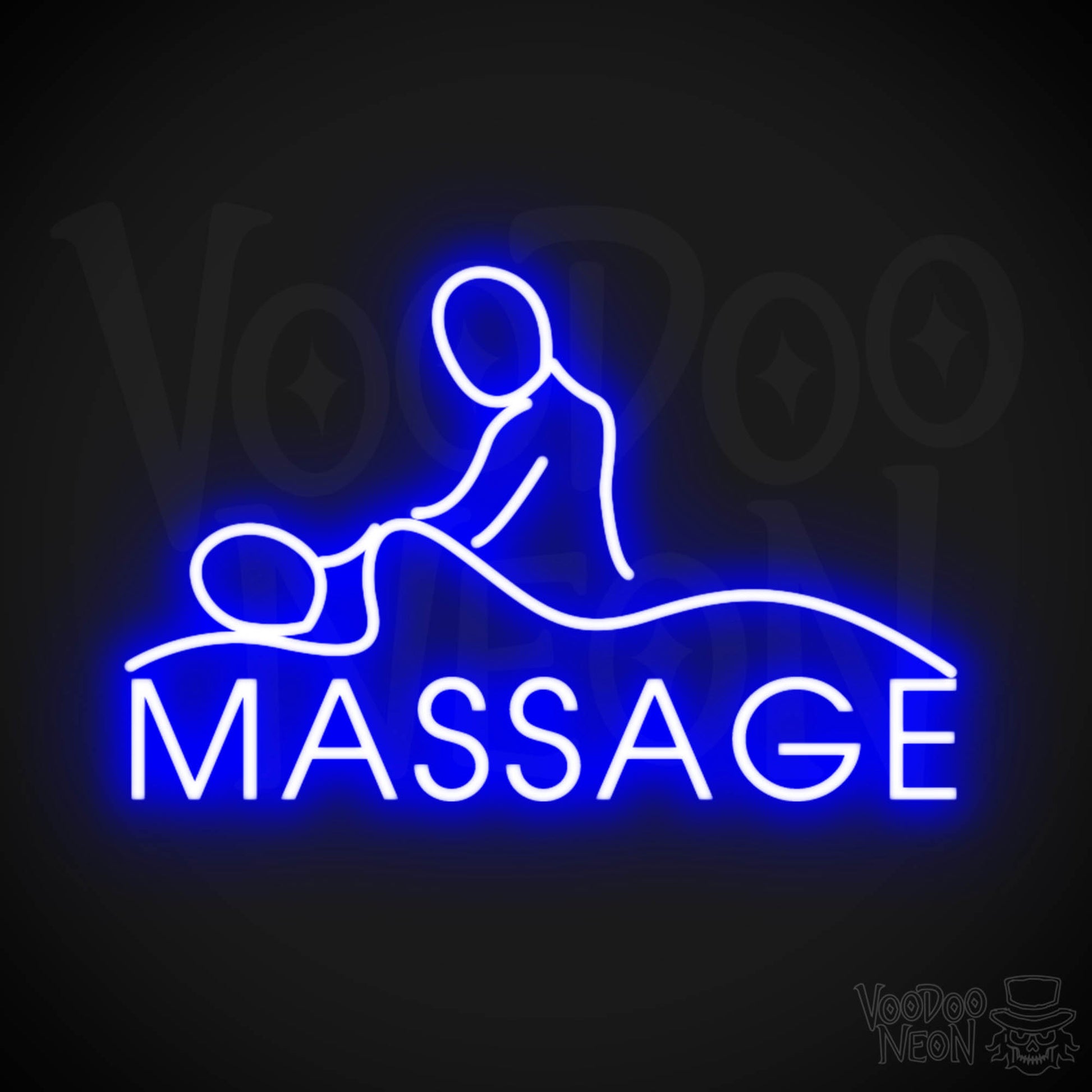 Massage Neon Sign - Neon Massage Sign - Massage Light Up Sign - Color Dark Blue