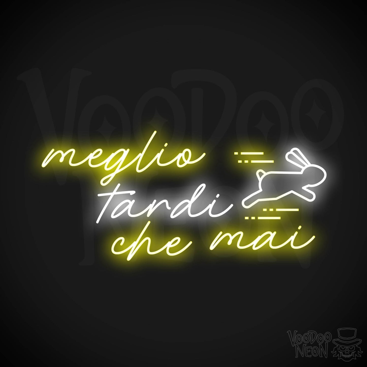 Meglio Tardi Che Mai Neon Sign - Meglio Tardi Che Mai Sign - Color Multi-Color