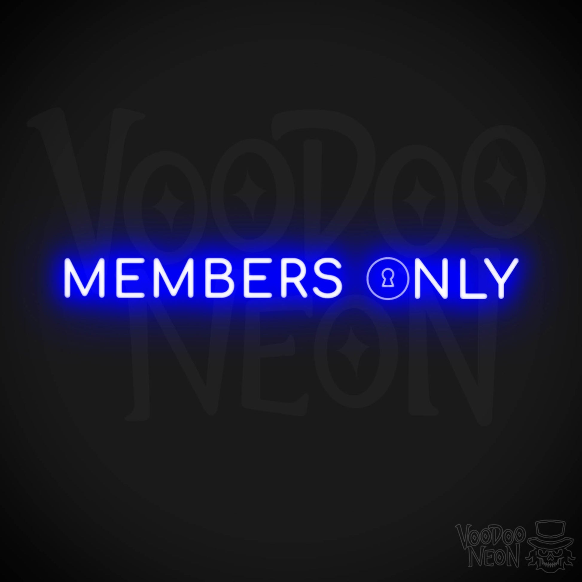Members Only Neon Sign - Neon Members Only Sign - Color Dark Blue
