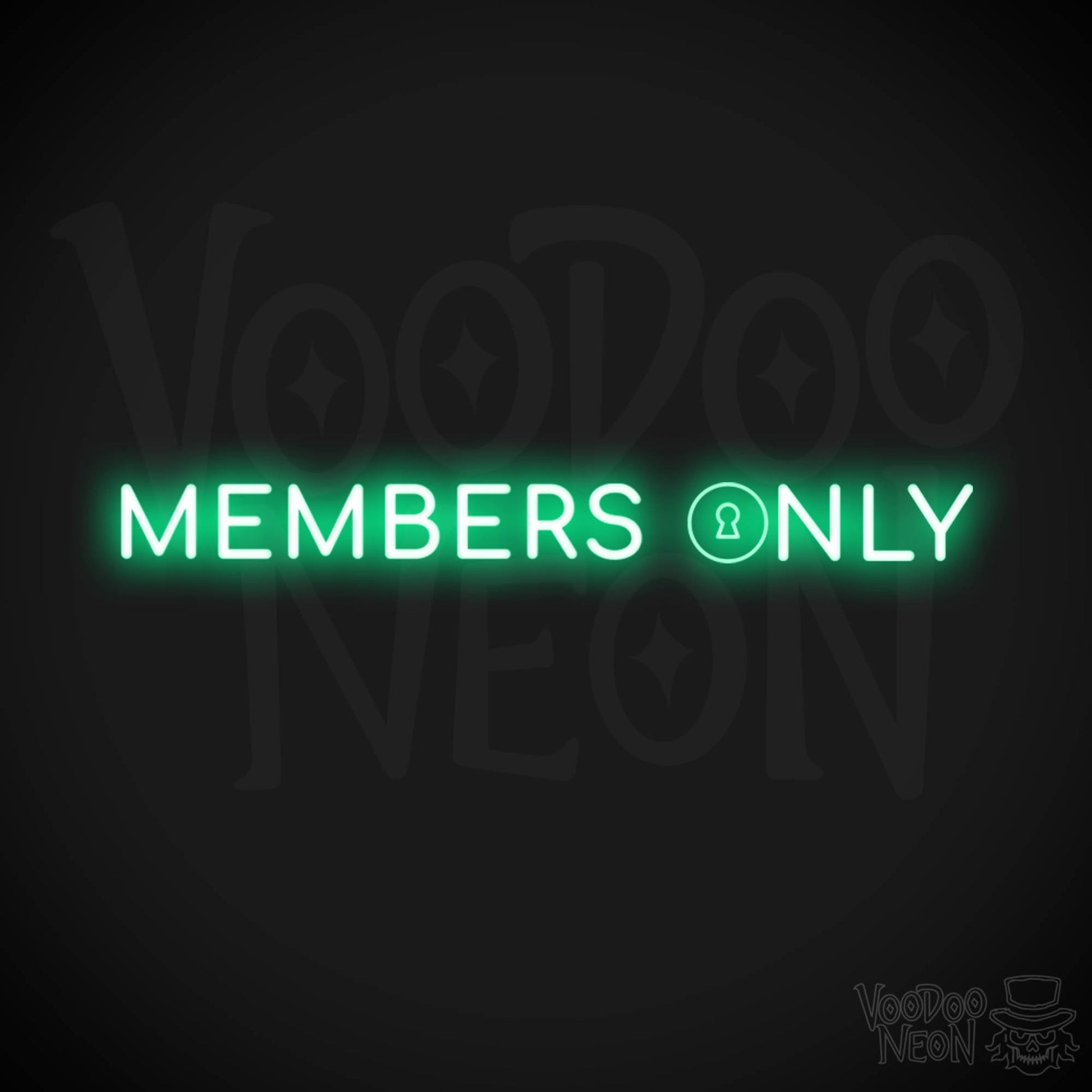 Members Only Neon Sign - Neon Members Only Sign - Color Green