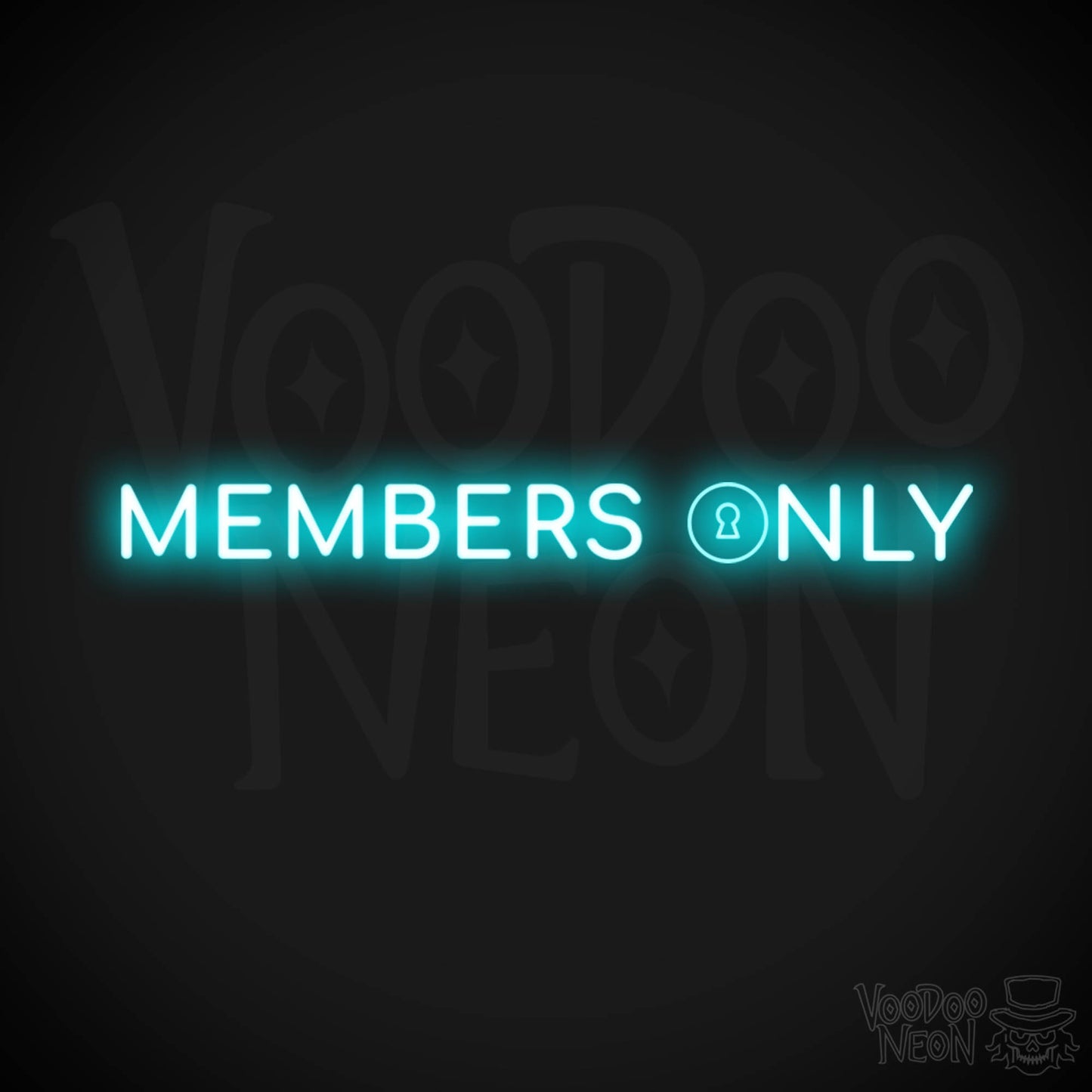 Members Only Neon Sign - Neon Members Only Sign - Color Ice Blue