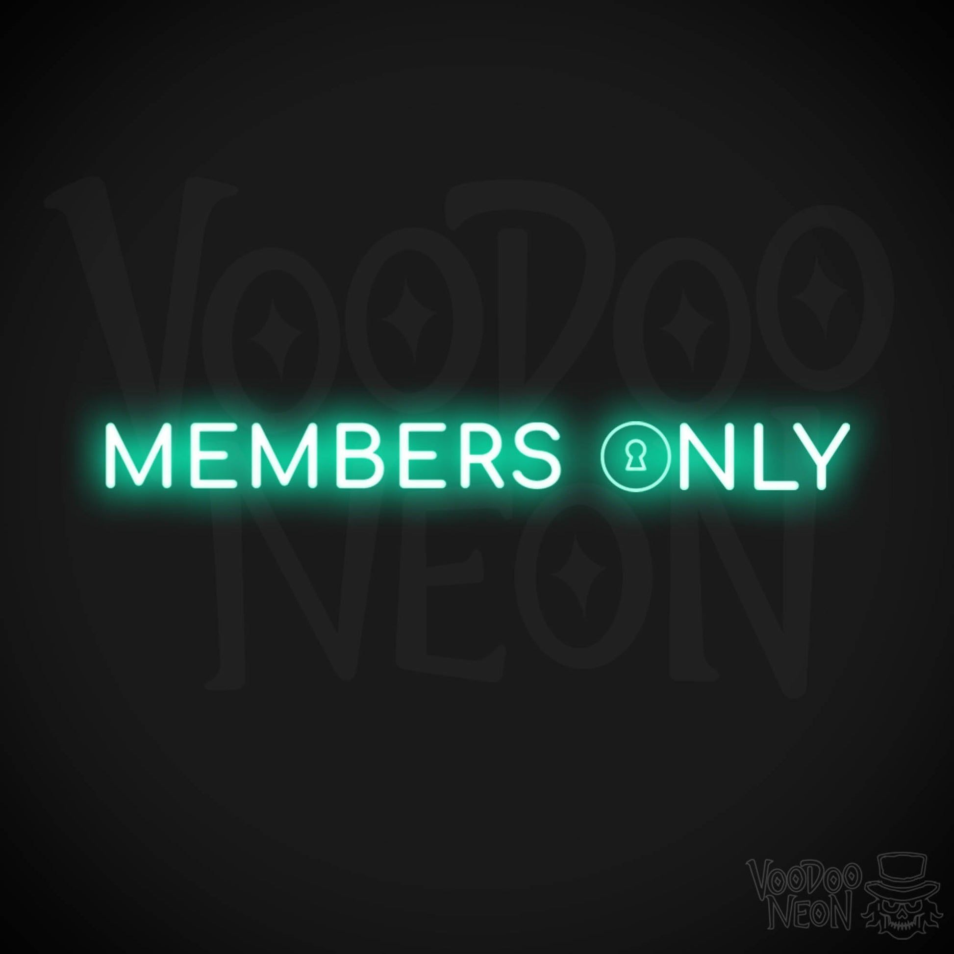 Members Only Neon Sign - Neon Members Only Sign - Color Light Green