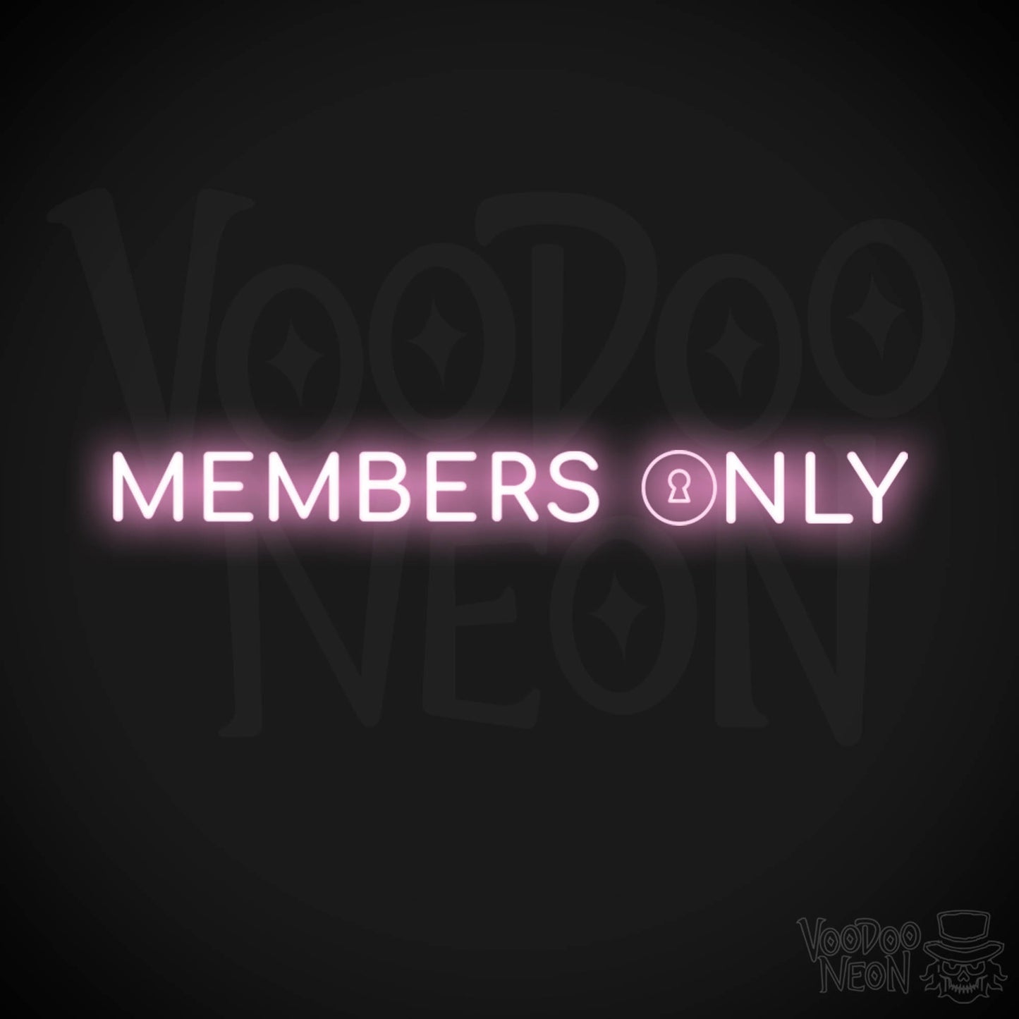 Members Only Neon Sign - Neon Members Only Sign - Color Light Pink