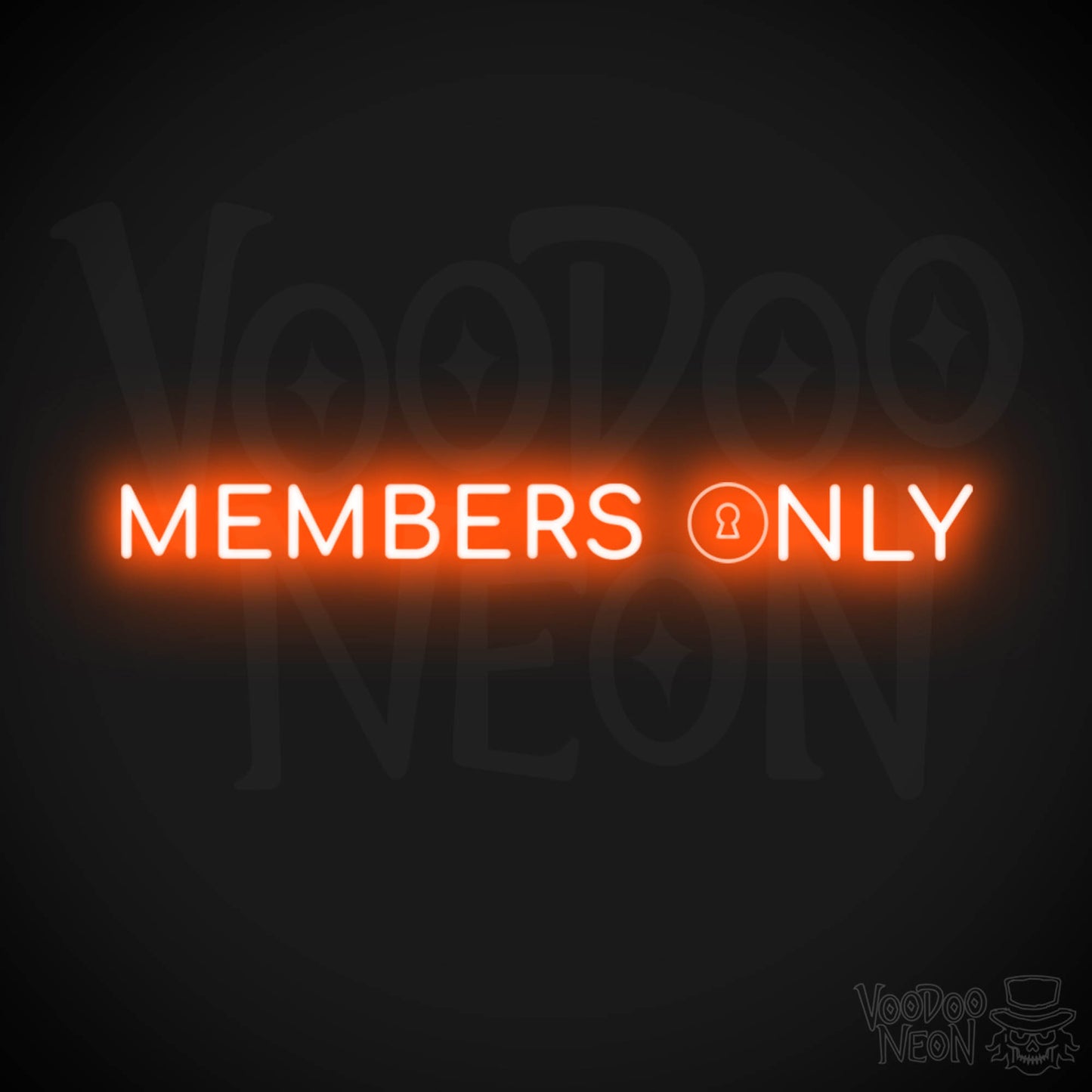 Members Only Neon Sign - Neon Members Only Sign - Color Orange