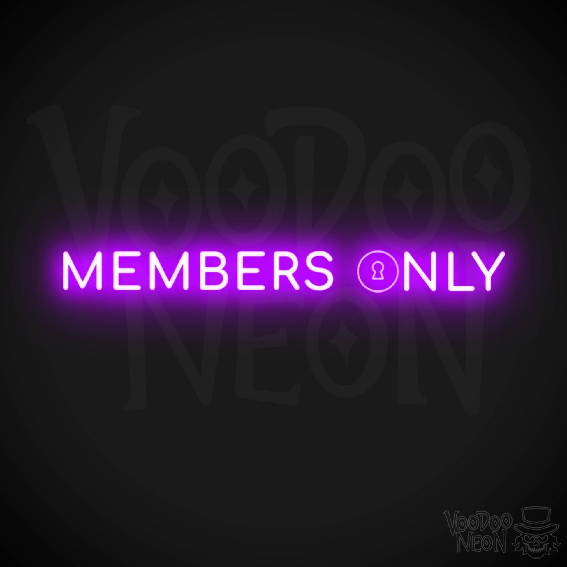 Members Only Neon Sign - Neon Members Only Sign - Color Purple