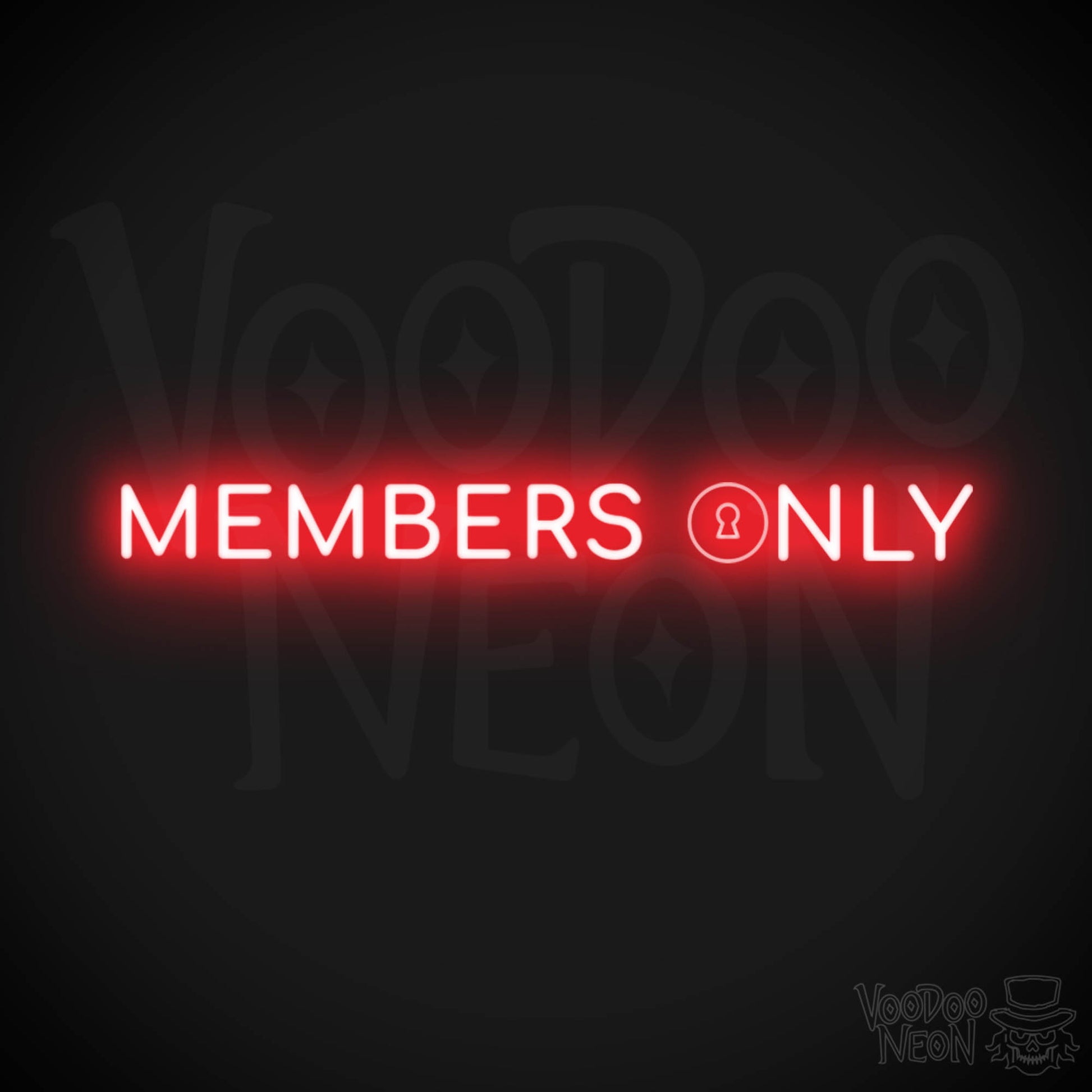 Members Only Neon Sign - Neon Members Only Sign - Color Red