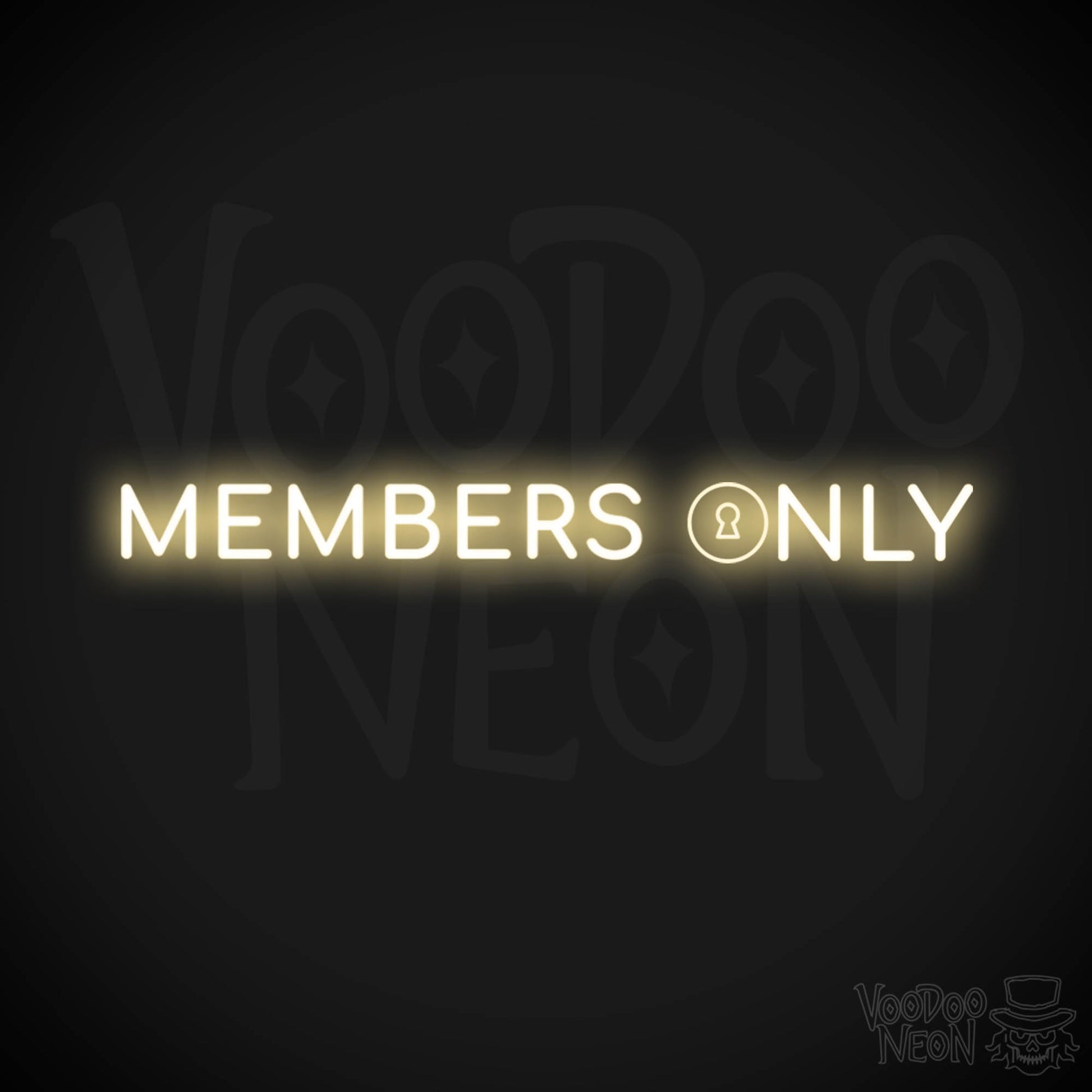 Members Only Neon Sign - Neon Members Only Sign - Color Warm White