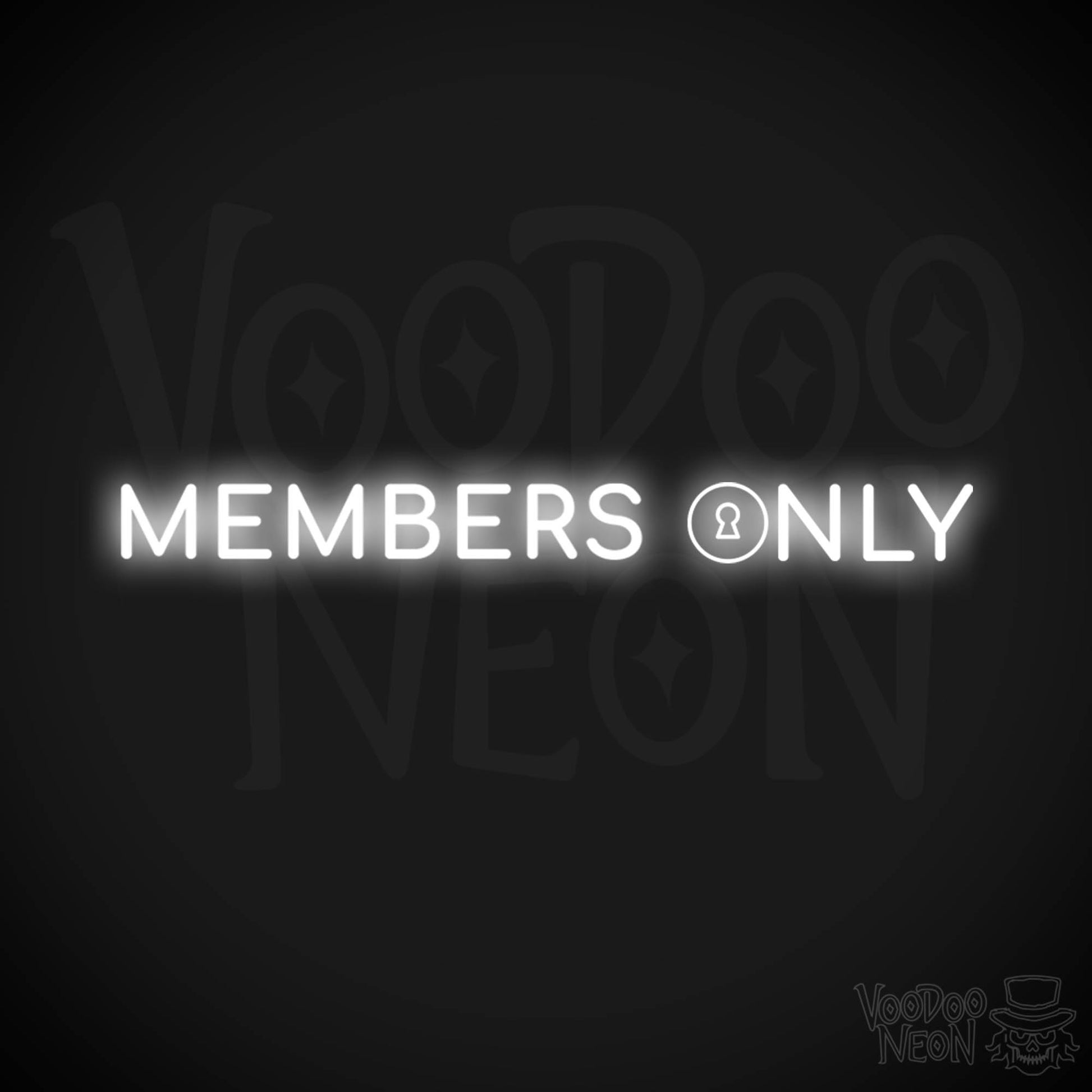 Members Only Neon Sign - Neon Members Only Sign - Color White