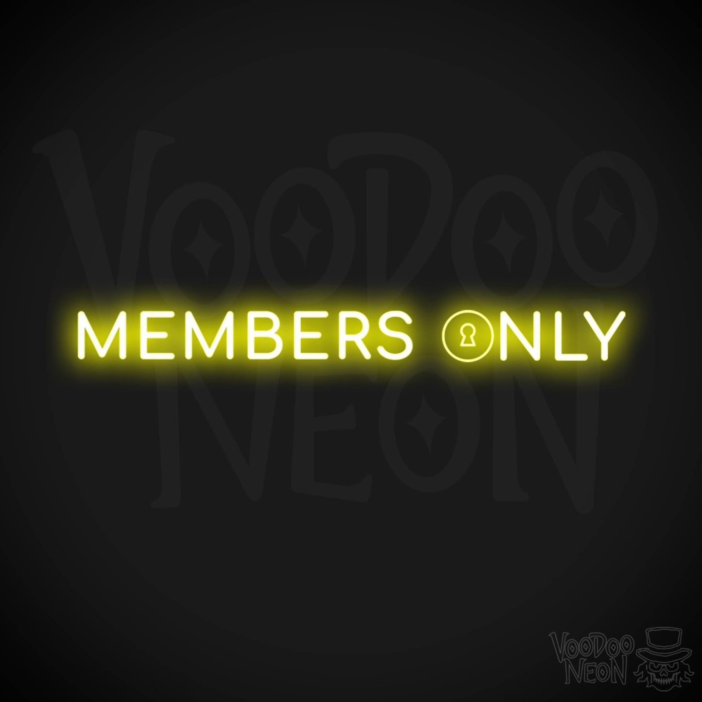 Members Only Neon Sign - Neon Members Only Sign - Color Yellow
