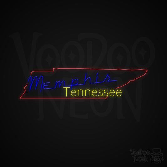 Memphis, Tennessee Neon Sign - Multi-Color