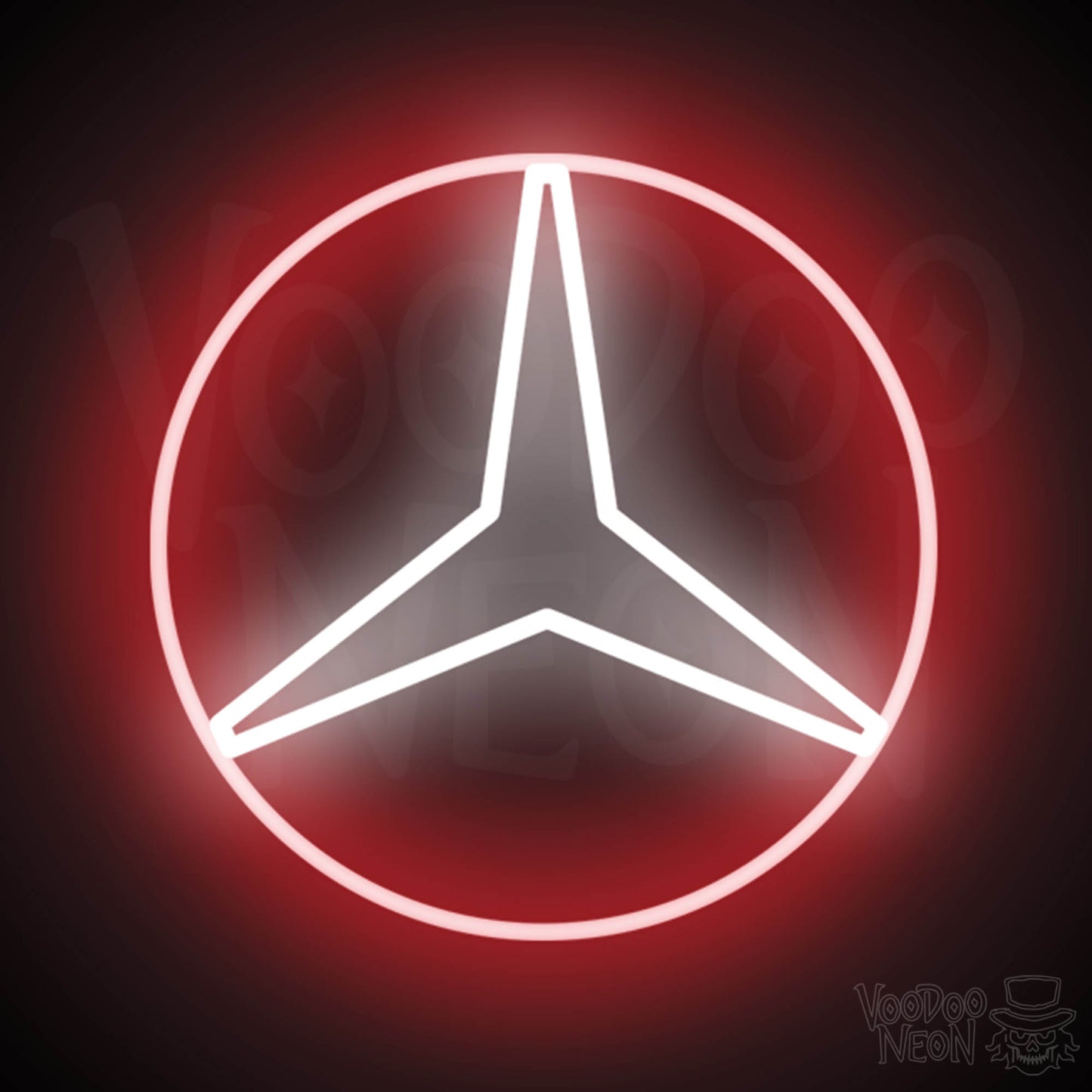 Mercedes Neon Sign - Neon Mercedes Sign - Mercedes Logo Wall Art - Color Multi-Color