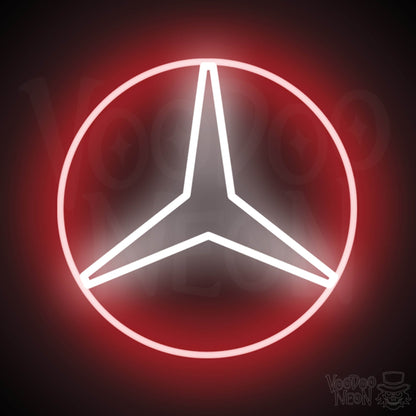 Mercedes Neon Sign - Neon Mercedes Sign - Mercedes Logo Wall Art - Color Multi-Color