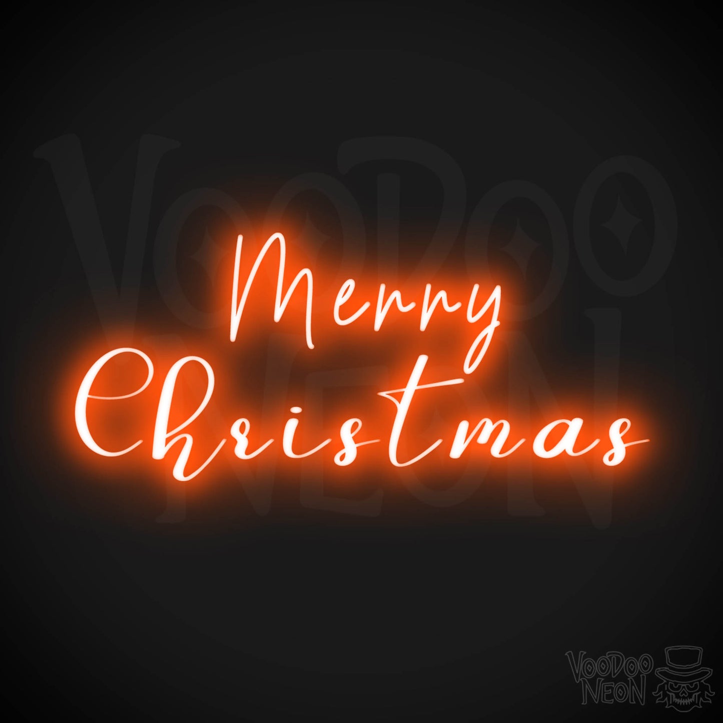 Merry Christmas Neon Sign - Neon Merry Christmas Sign - Neon Wall Art - Color Orange