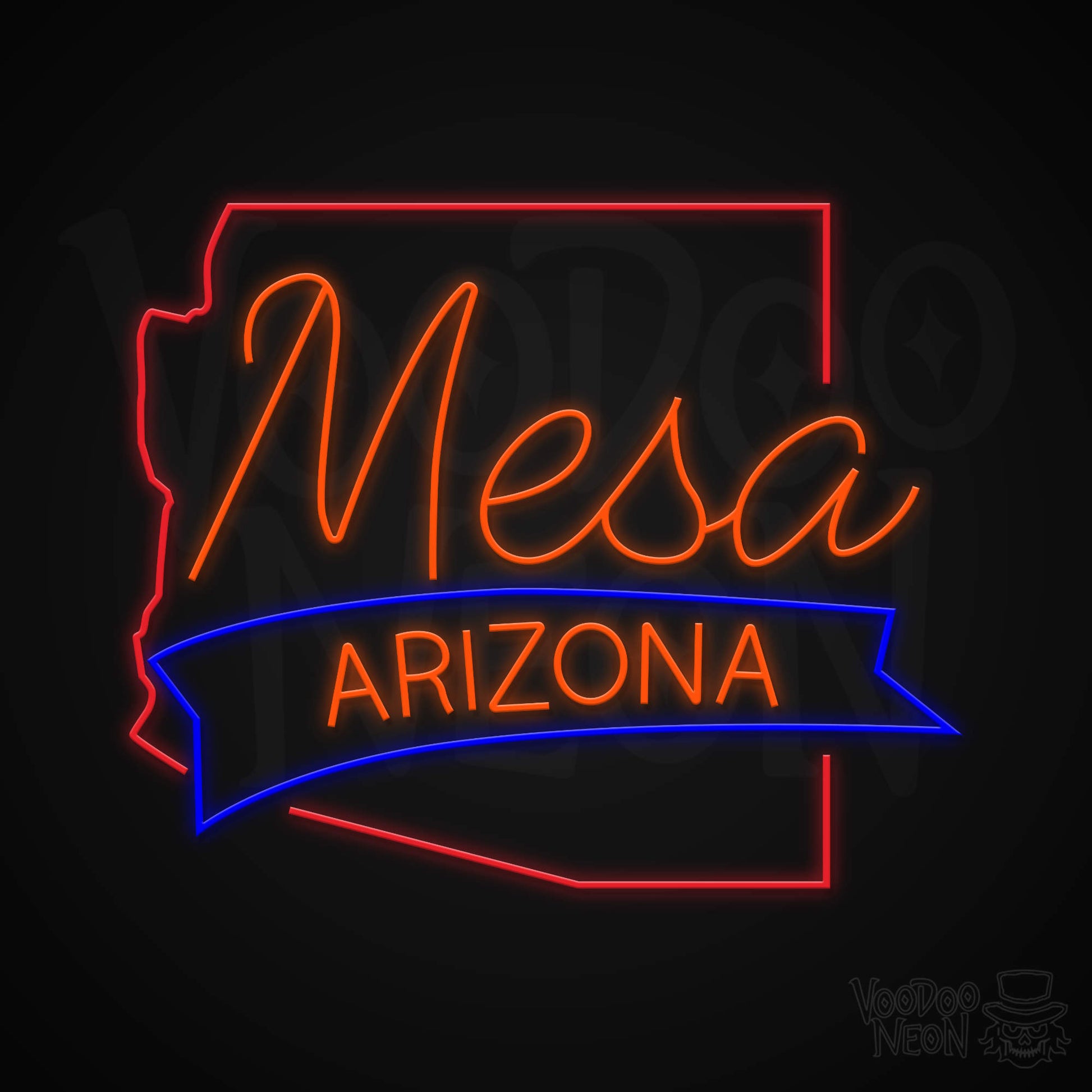 Mesa, Arizona Neon Sign - Multi-Color