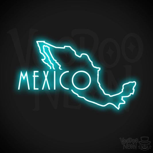 Mexico Neon Sign - Neon Mexico Sign - LED Sign - Color Ice Blue