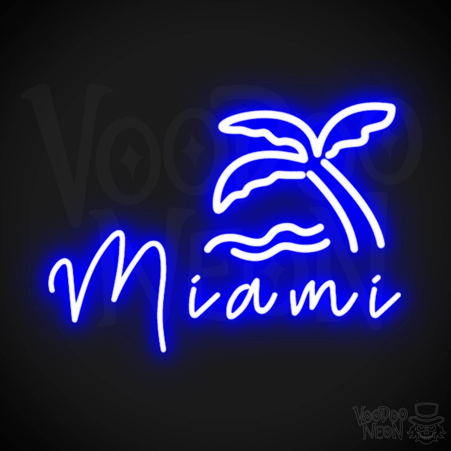 Miami Neon Sign - Neon Miami Sign - LED Sign - Color Dark Blue