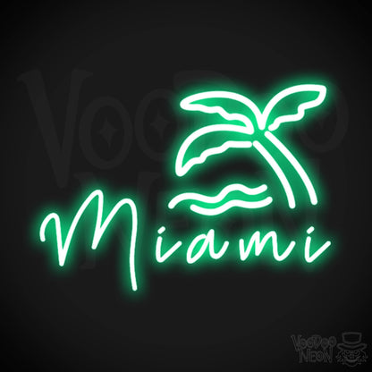 Miami Neon Sign - Neon Miami Sign - LED Sign - Color Green