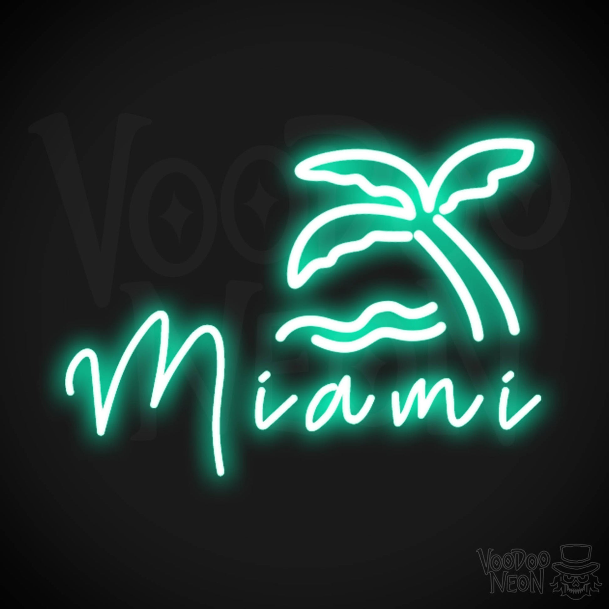 Miami Neon Sign - Neon Miami Sign - LED Sign - Color Light Green