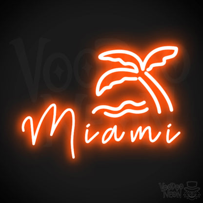 Miami Neon Sign - Neon Miami Sign - LED Sign - Color Orange