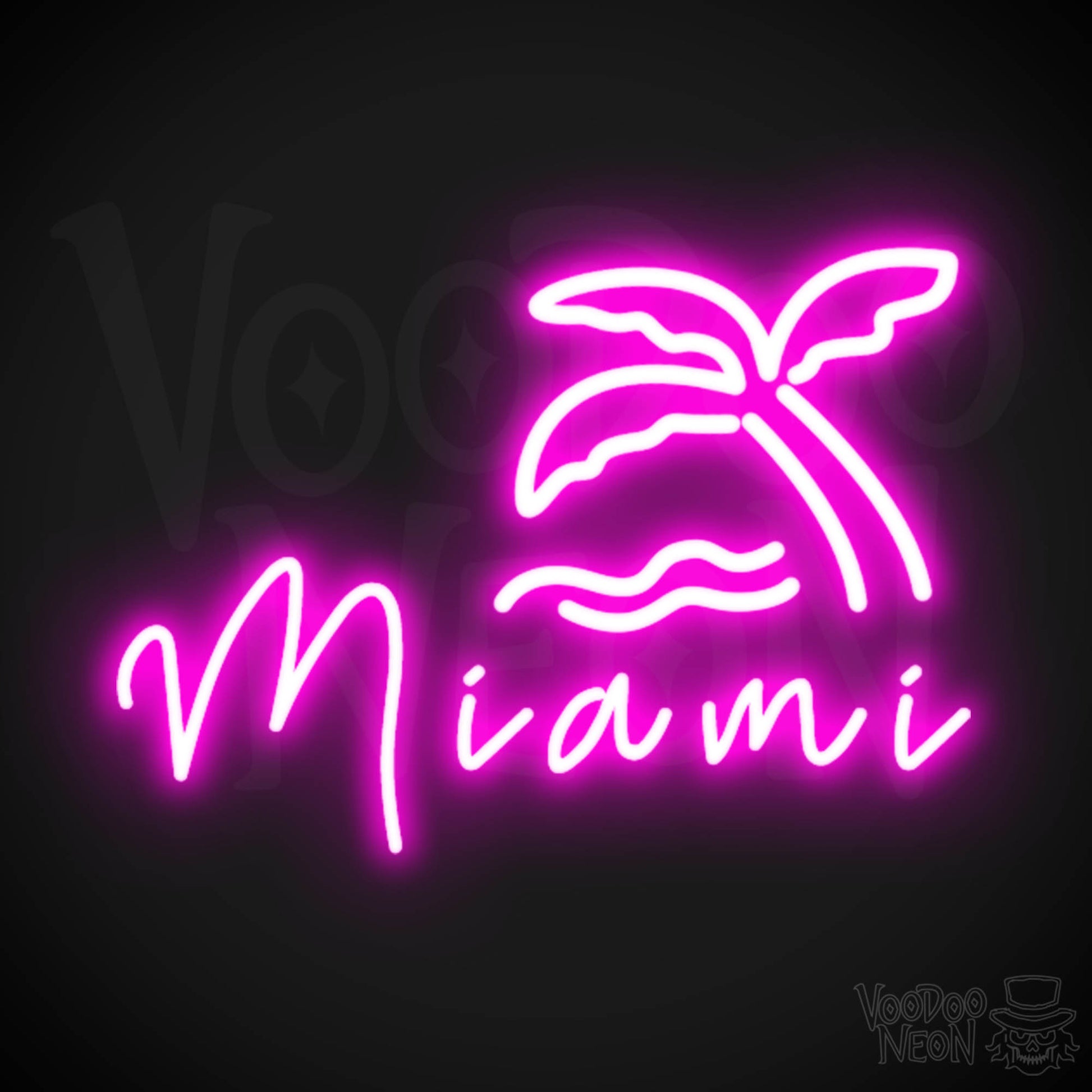 Miami Neon Sign - Neon Miami Sign - LED Sign - Color Pink