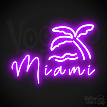 Miami Neon Sign - Neon Miami Sign - LED Sign - Color Purple