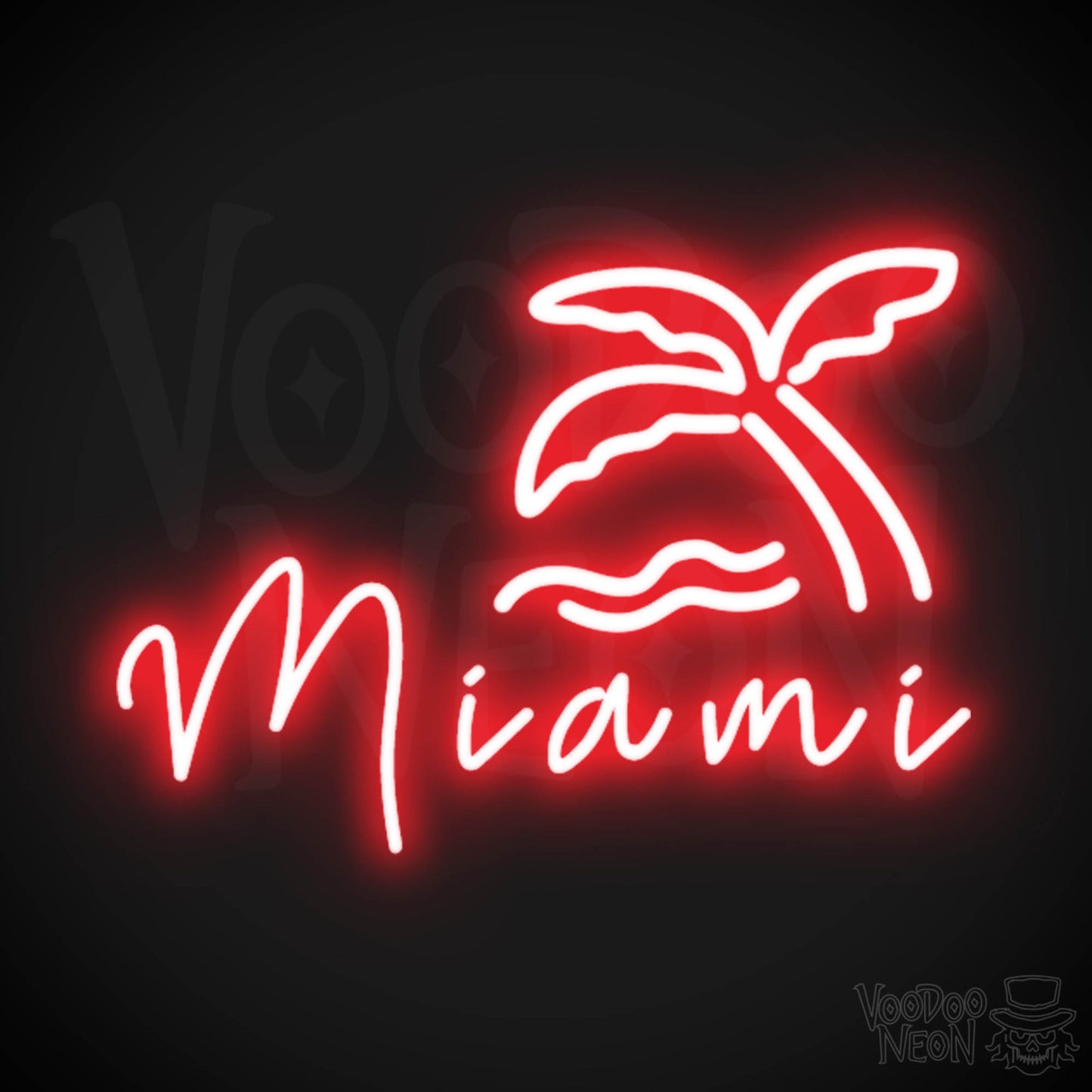 Miami Neon Sign - Neon Miami Sign - LED Sign - Color Red