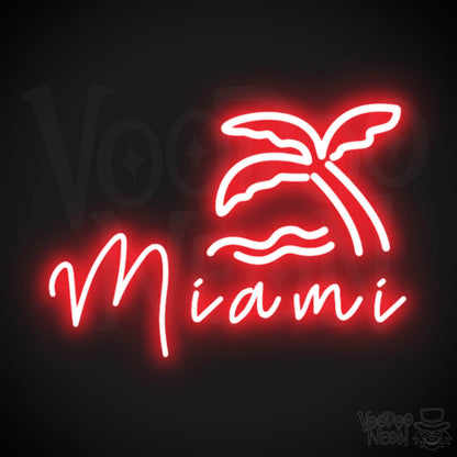 Miami Neon Sign - Neon Miami Sign - LED Sign - Color Red