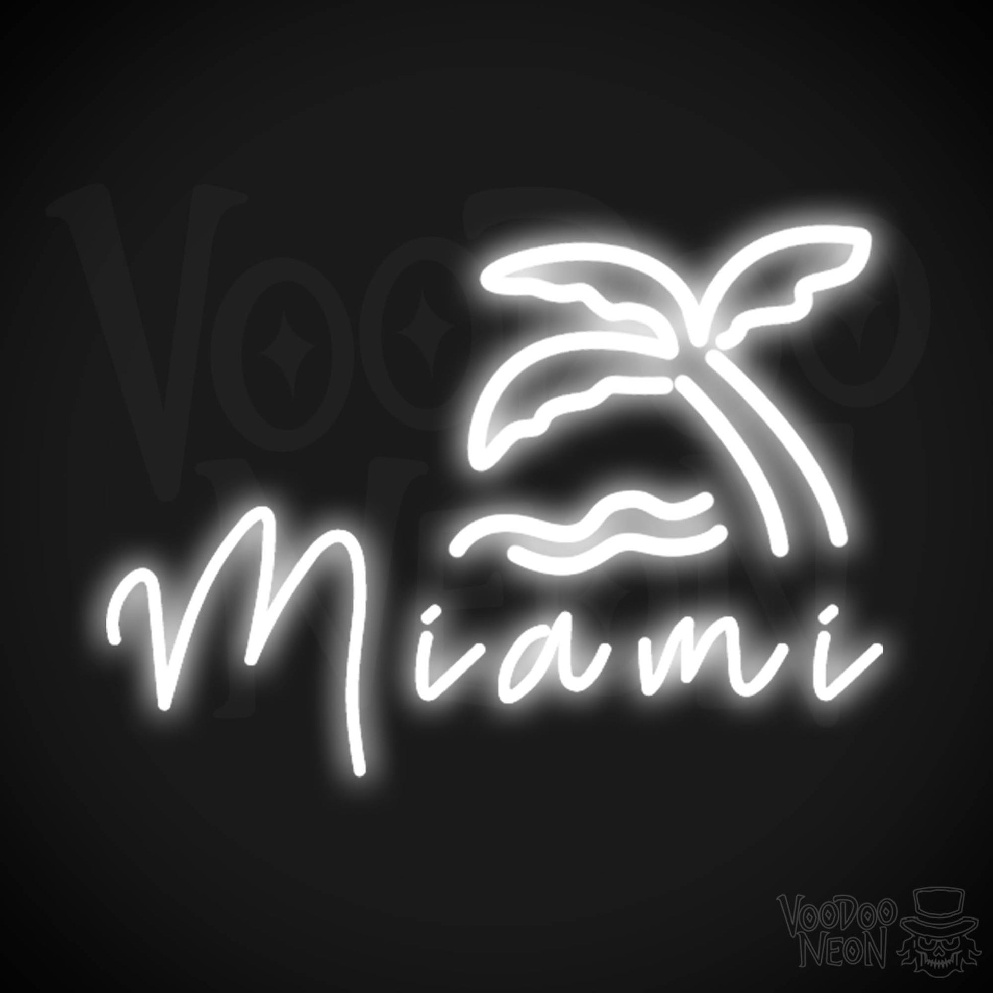 Miami Neon Sign - Neon Miami Sign - LED Sign - Color White