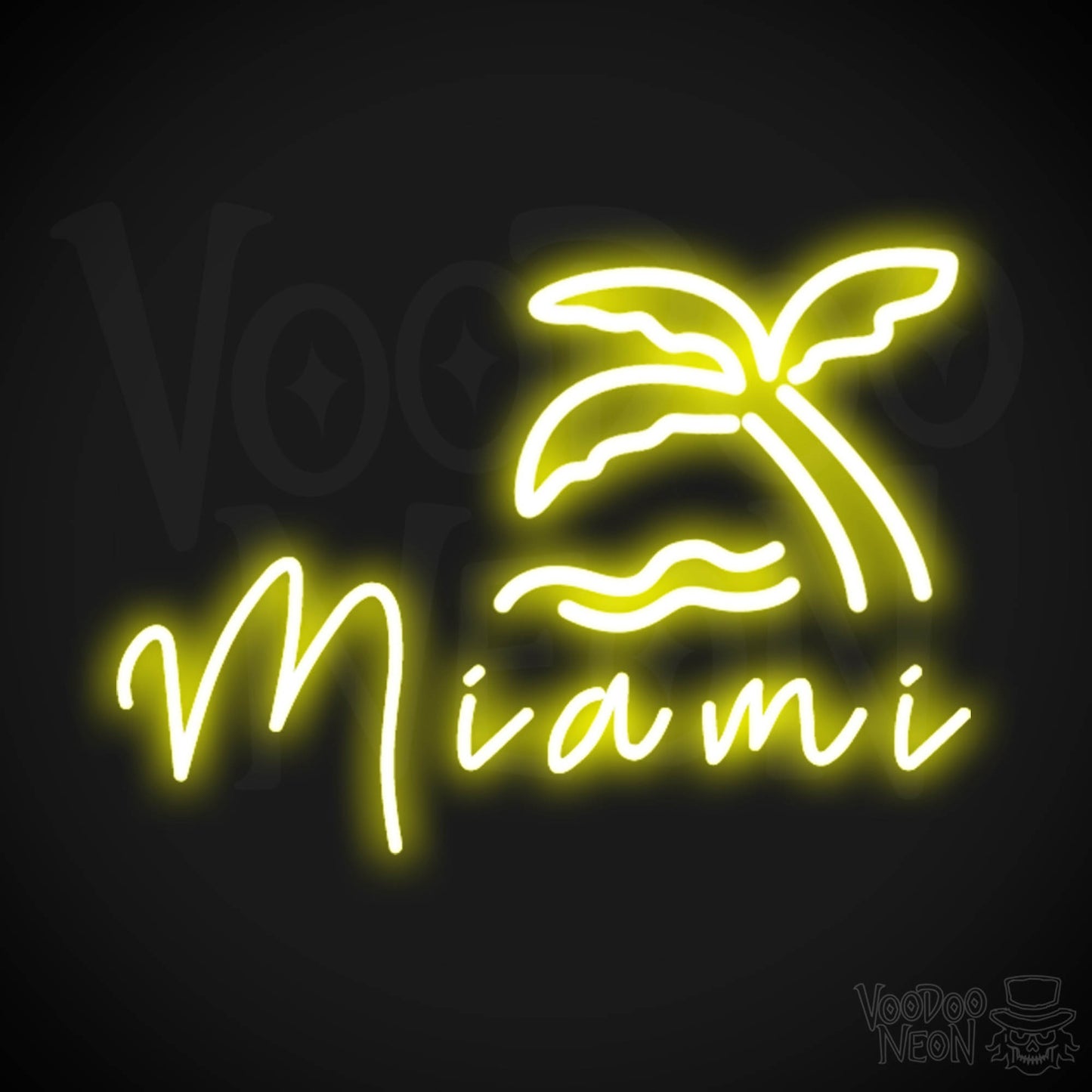 Miami Neon Sign - Neon Miami Sign - LED Sign - Color Yellow