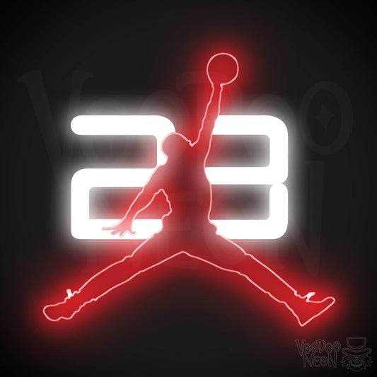 Neon Jordan Dunk - Michael Jordan Neon Wall Art - Neon Basketball Dunk Sign - Color Multi-Color