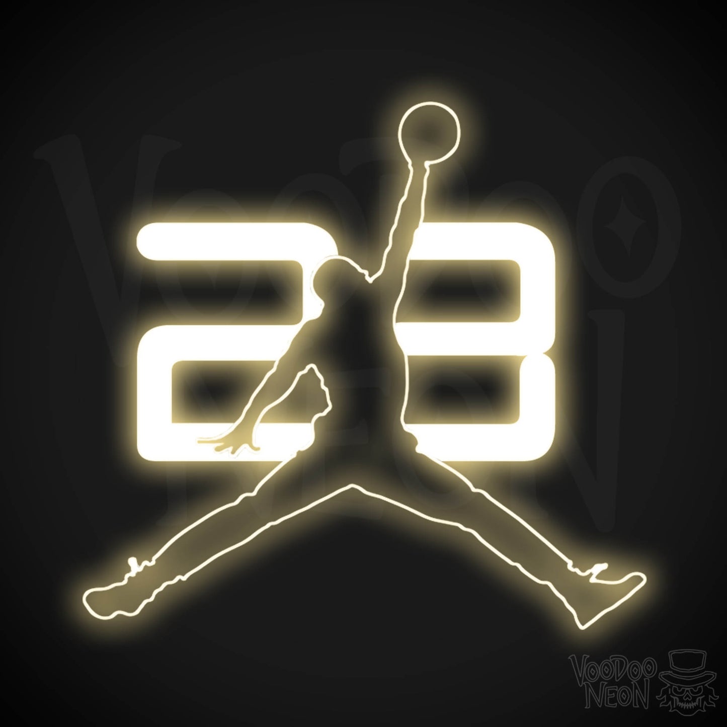 Neon Jordan Dunk - Michael Jordan Neon Wall Art - Neon Basketball Dunk Sign - Color Warm White
