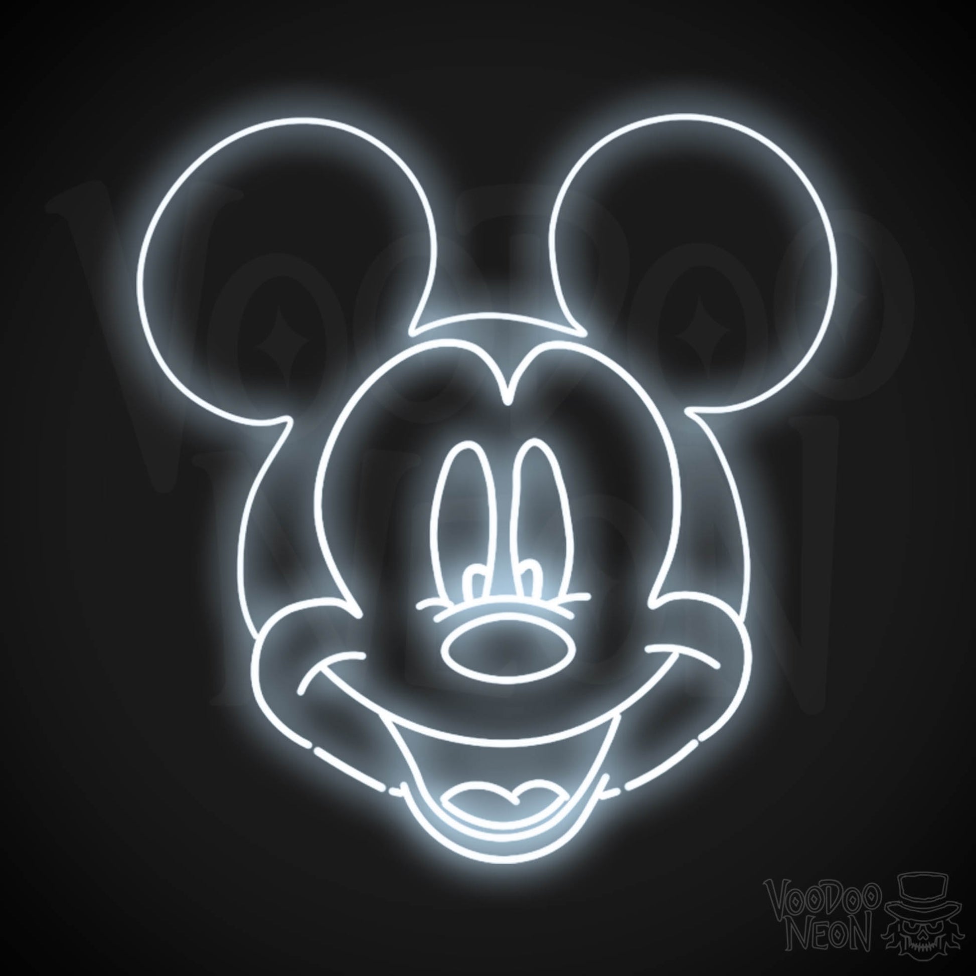Mickey Mouse Neon Sign - Neon Mickey Mouse Wall Art - LED Sign - Color Cool White