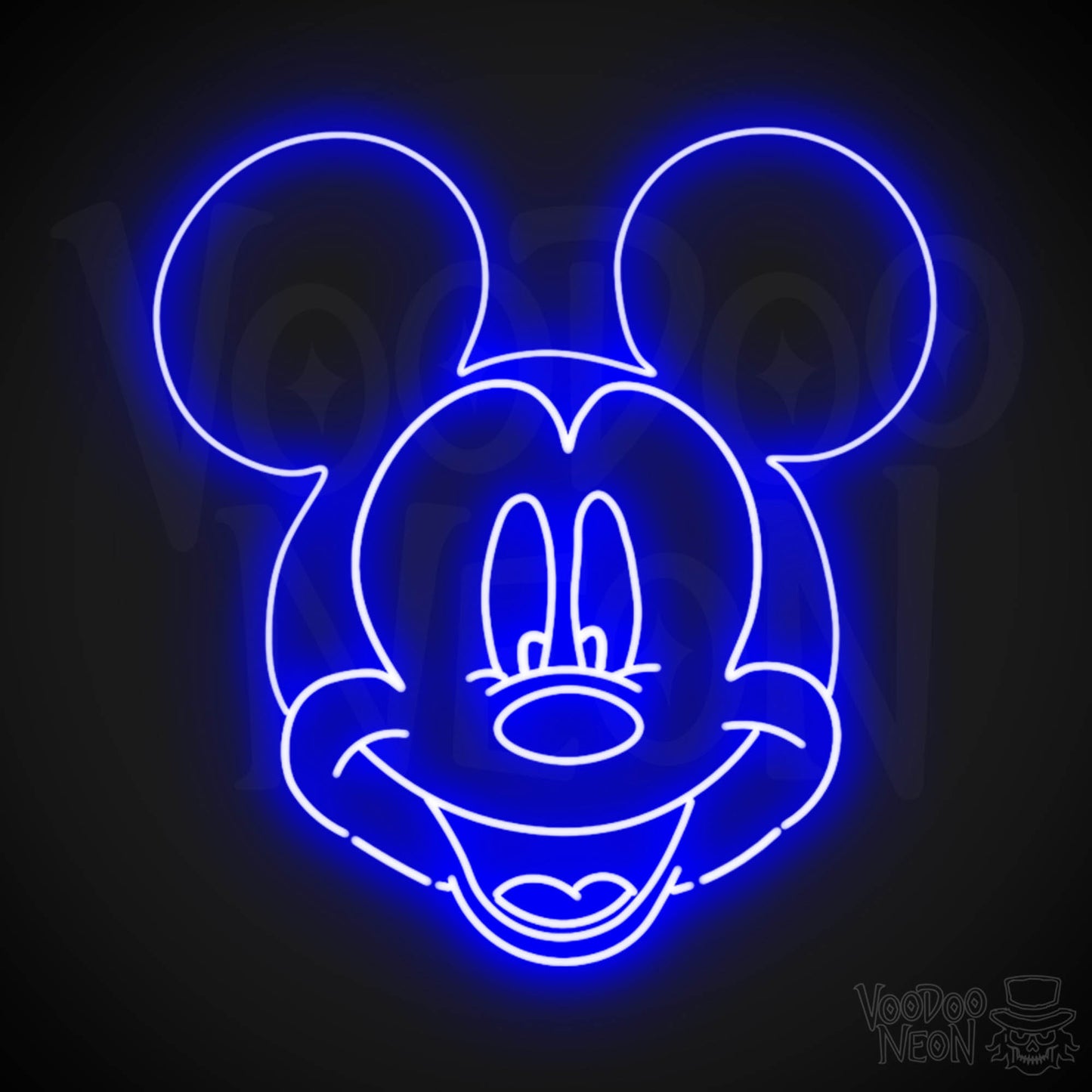 Mickey Mouse Neon Sign - Neon Mickey Mouse Wall Art - LED Sign - Color Dark Blue