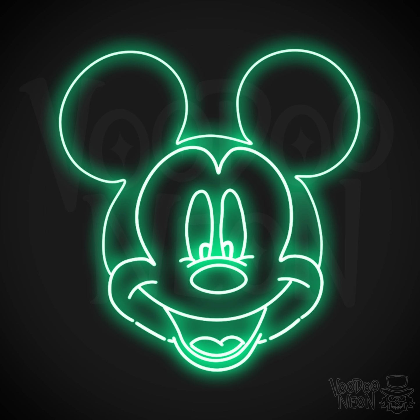 Mickey Mouse Neon Sign - Neon Mickey Mouse Wall Art - LED Sign - Color Green