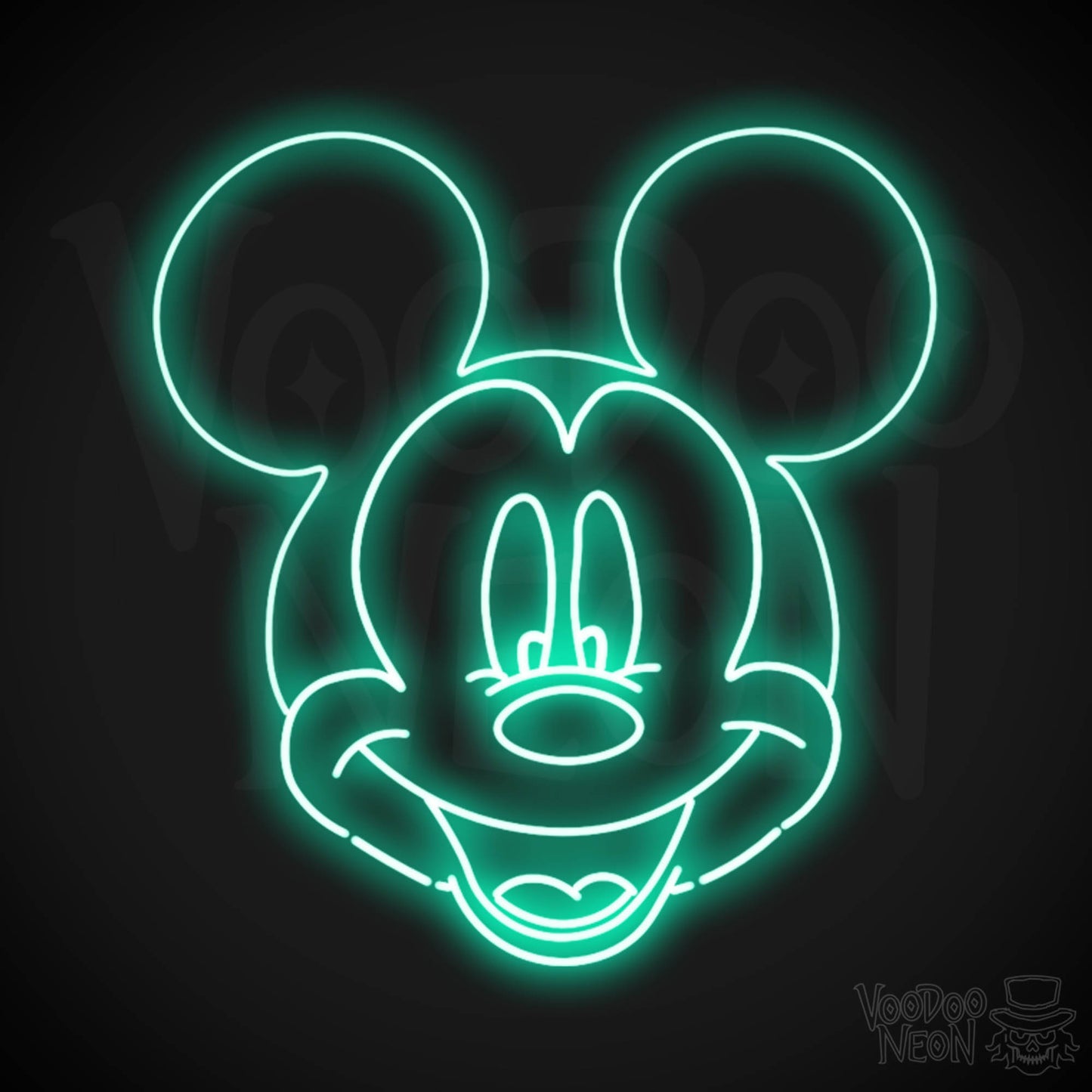Mickey Mouse Neon Sign - Neon Mickey Mouse Wall Art - LED Sign - Color Light Green