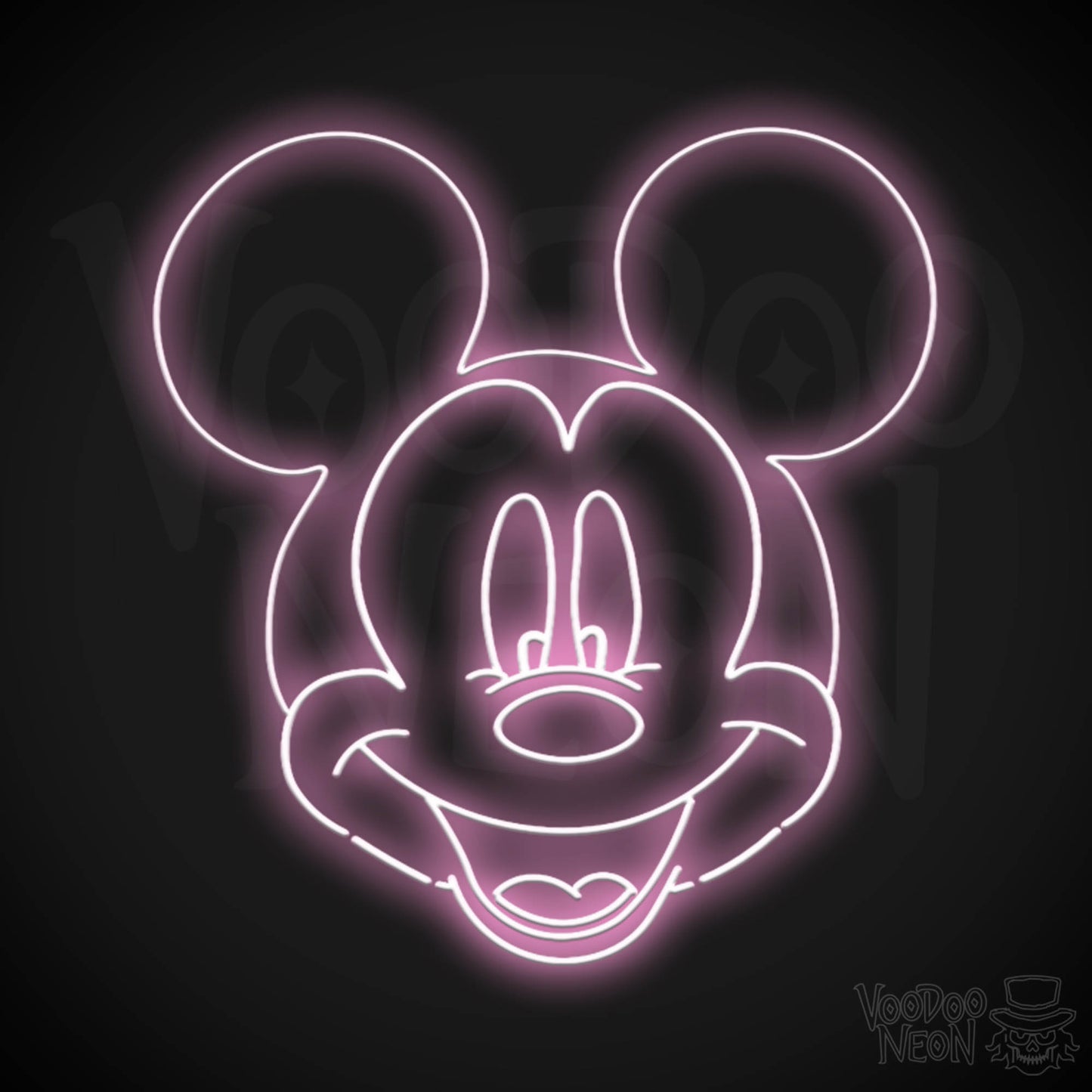 Mickey Mouse Neon Sign - Neon Mickey Mouse Wall Art - LED Sign - Color Light Pink