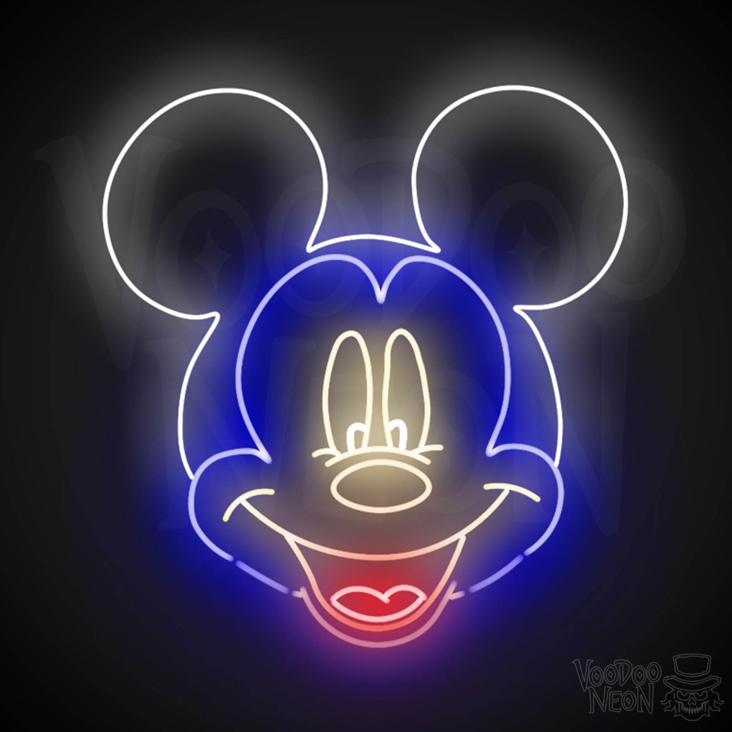 Mickey Mouse Neon Sign - Neon Mickey Mouse Wall Art - LED Sign - Color Multi-Color