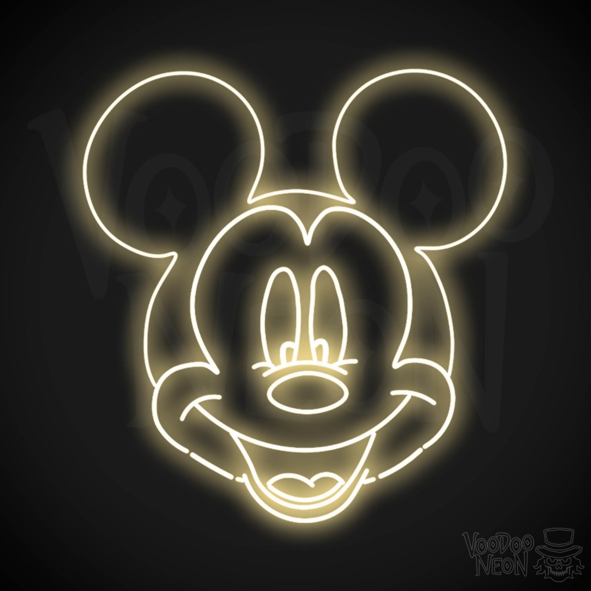 Mickey Mouse Neon Sign - Neon Mickey Mouse Wall Art - LED Sign - Color Warm White